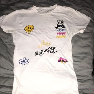 On Fire White Tee with Fun Graphics